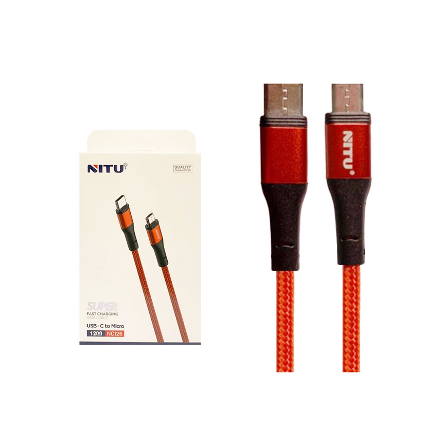 کابل تایپ سی به میکرو NITU NC126 2.4A طول 1.2 متر