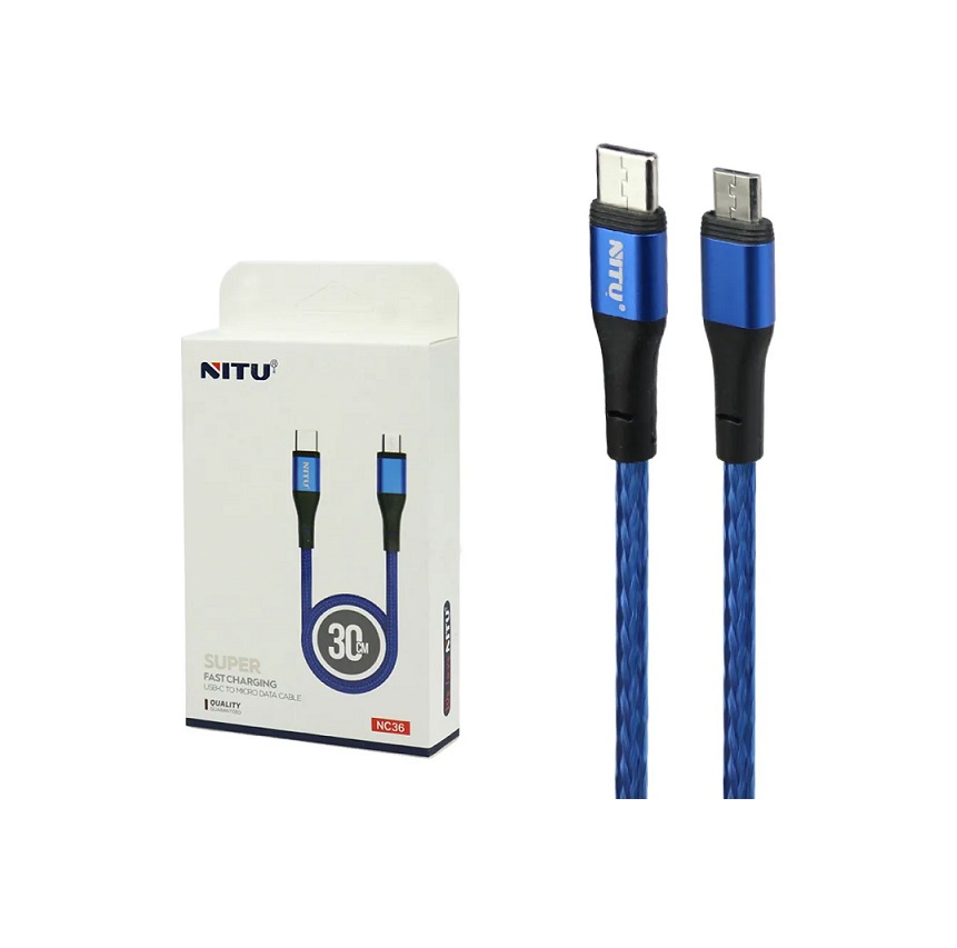 کابل کوتاه فست تایپ سی به میکرو Nitu NC36