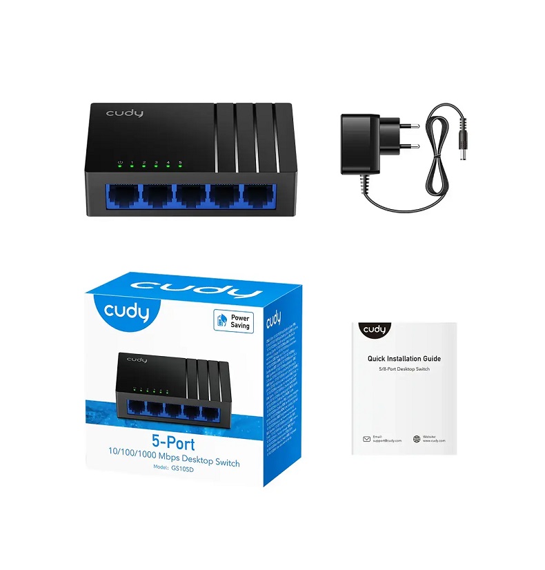 سوییچ شبکه 5 پورت CUDY GS105D 10Gbps
