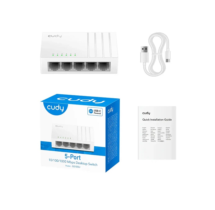 سوییچ شبکه 5 پورت CUDY GS105U 10Gbps