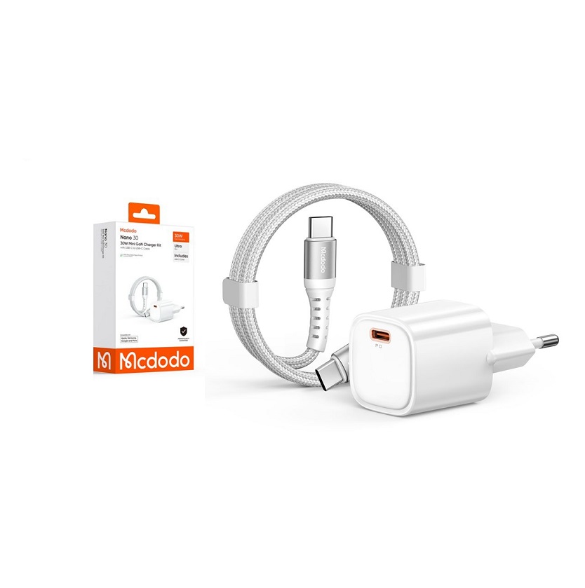 شارژر + کابل تایپ سی به تایپ سی Mcdodo CH-0083 GaN 30W